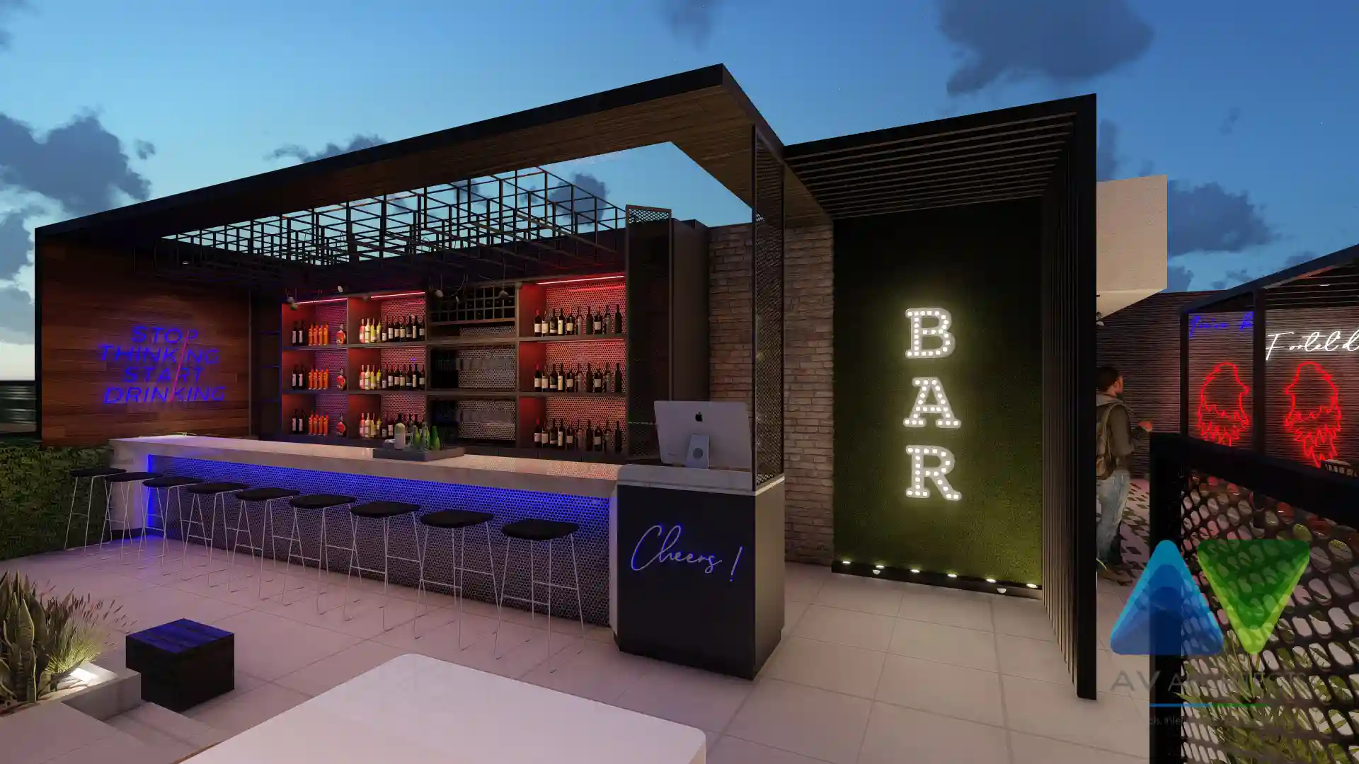 Bar Commercial Interior Project | AV Architects
